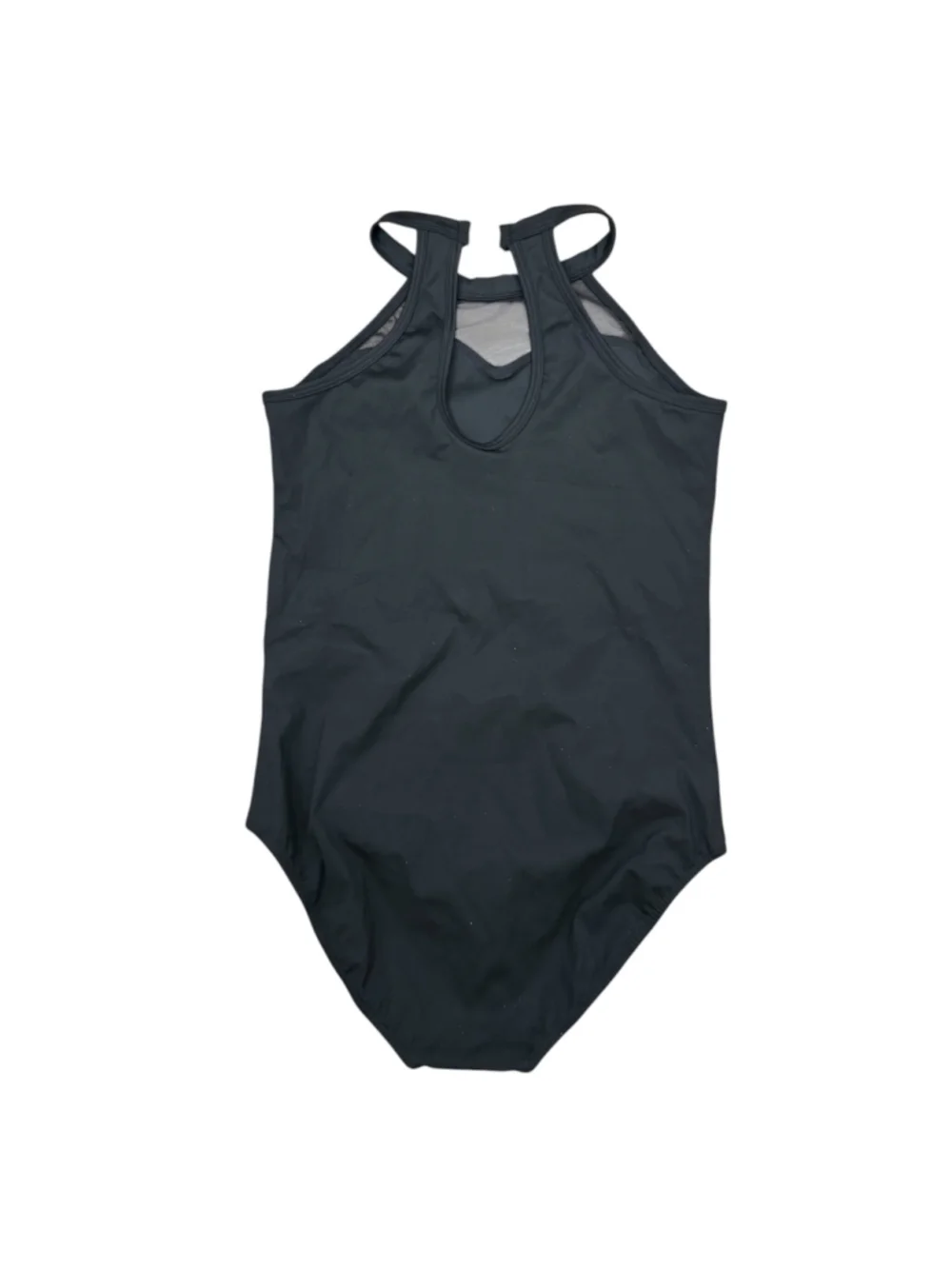 Black Dance Leotard Girls Youth Size 12Y High Neck Mesh Ballet Jazz Contemporary
